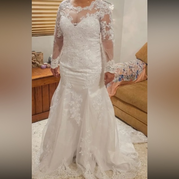 🎉PREORDER Lace Mermaid Wedding Bridal Tulle Dress - Sizes 2 thru 24 available - Picture 11 of 16